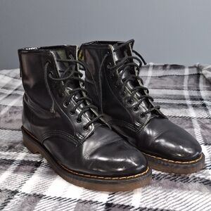 Dr. Martens Black Leather Lace-Up Combat Boots